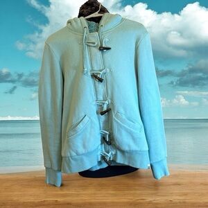 Roxy Full Zip Hooded Jacket Faux Sherpa Lined Toggle Buttons Women’s Size Large